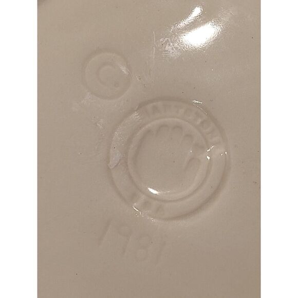 HARTSTONE Pottery 11.25" x 5½" Ribbed Mixing Bowl Woodland Pattern VTG 1981 USA - Picture 7 of 12